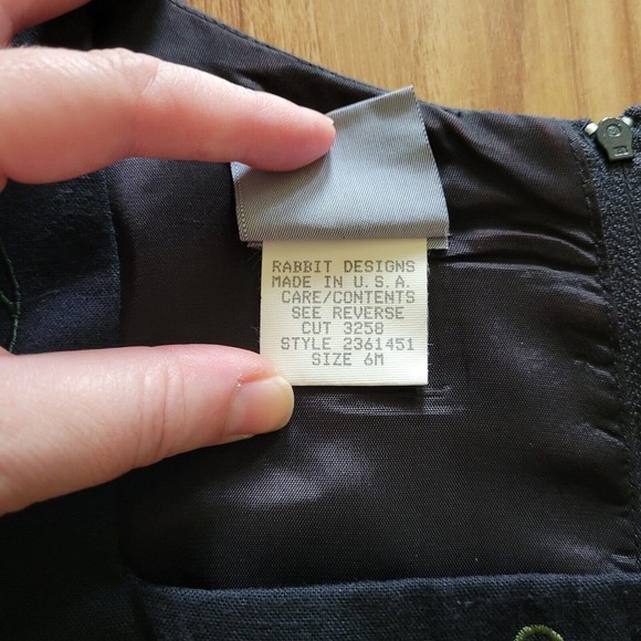 Rabbit Rabbit Rabbit Dress Women 6 Black Linen Purple Embroidery Matching Jacket - Picture 5 of 9